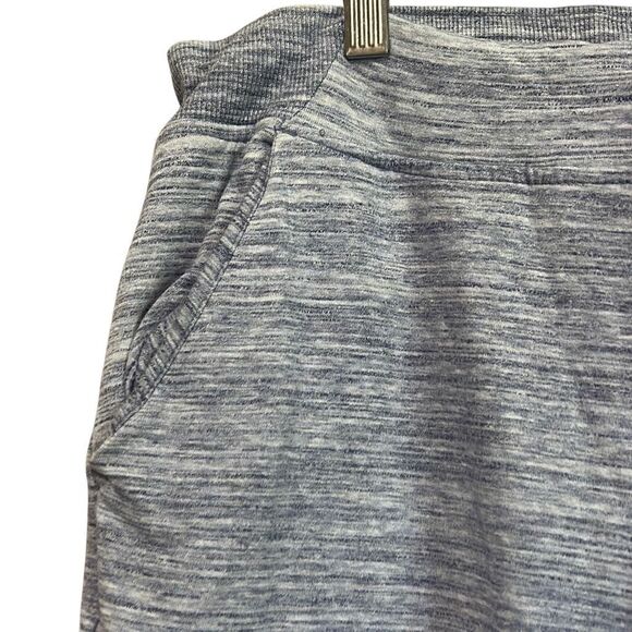 Cropped Joggers Activewear Lounge Casual Heathered‎ Blue Drawstring Womens Pants - Picture 3 of 6